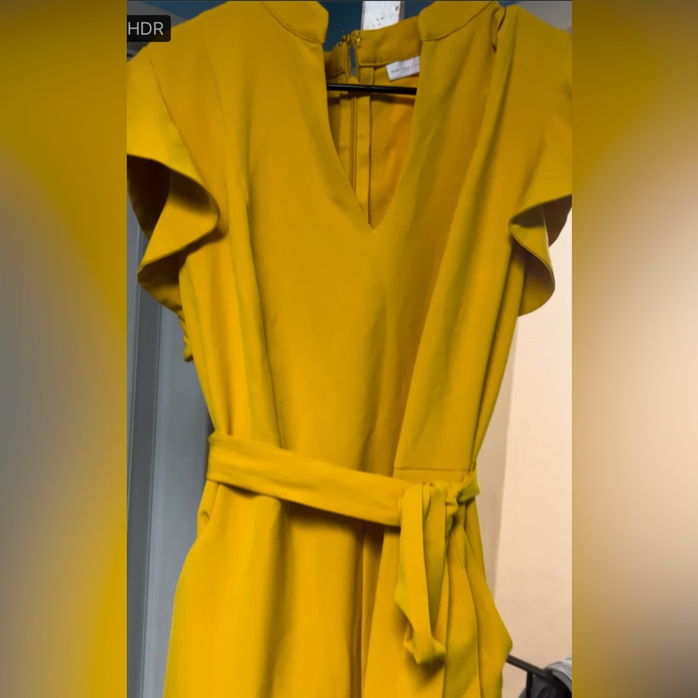 New York and Company Canary Yellow Jumpsuit